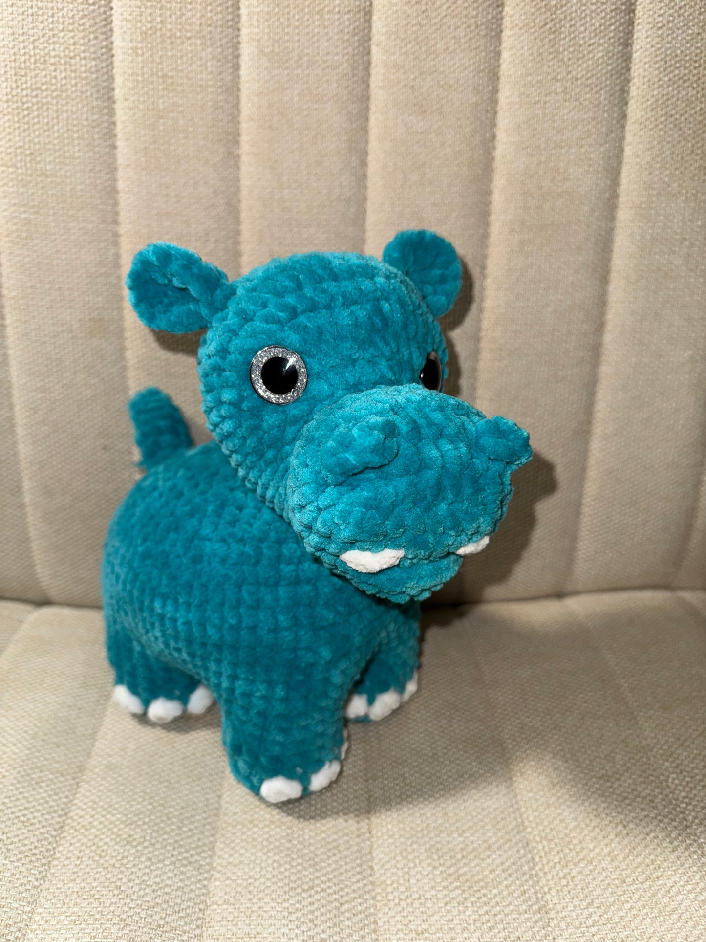 Standing Teal Hippo.