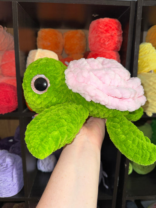 Large pink rose turtle