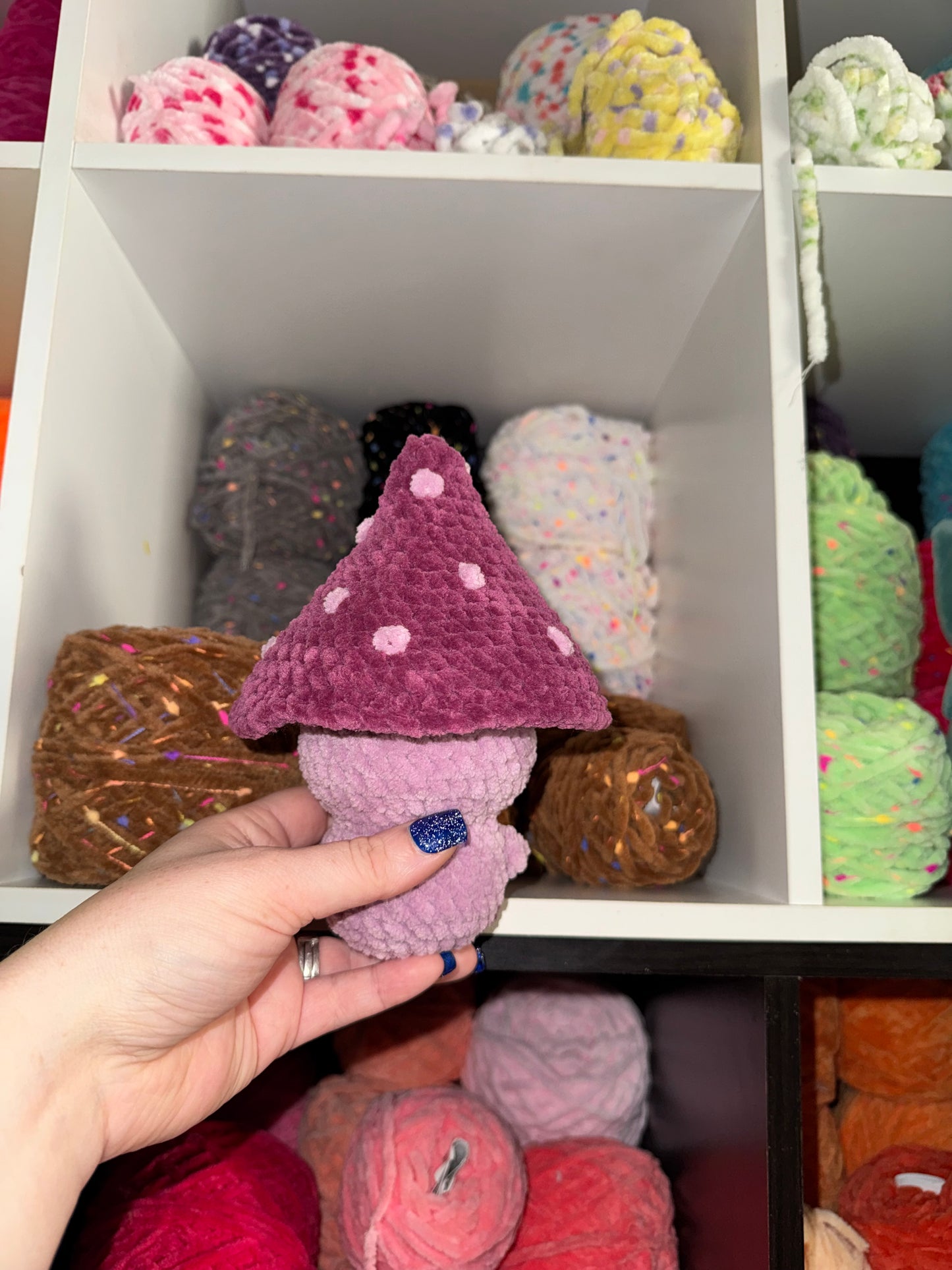 Violet wax cap mushroom plushie