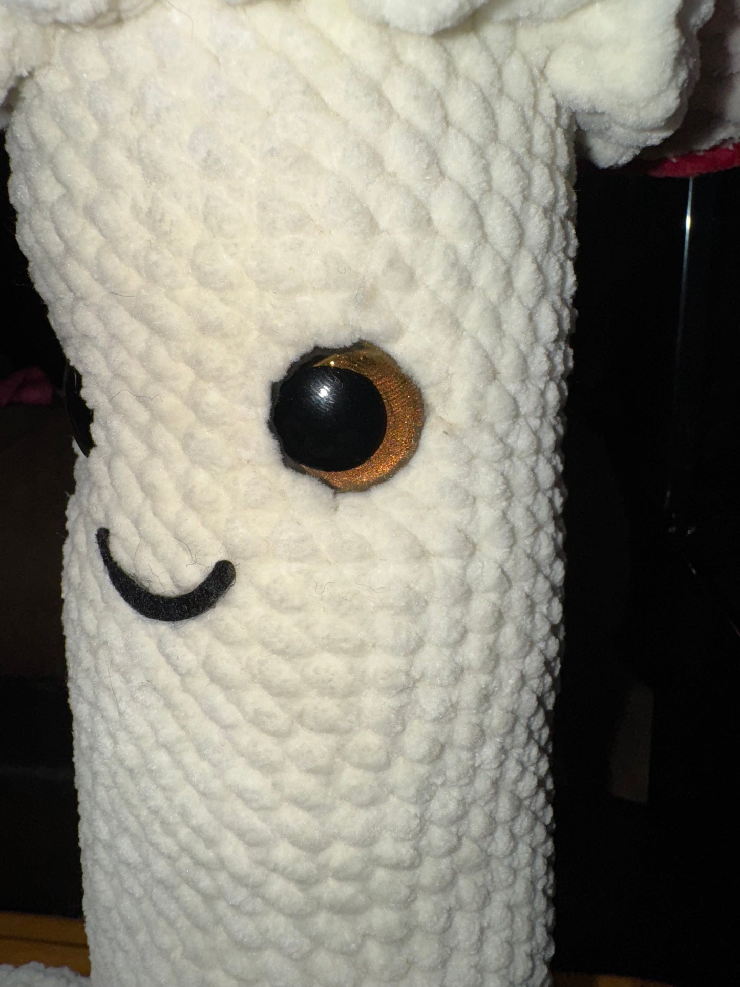 Large crochet mushroom peen with removeable cap.