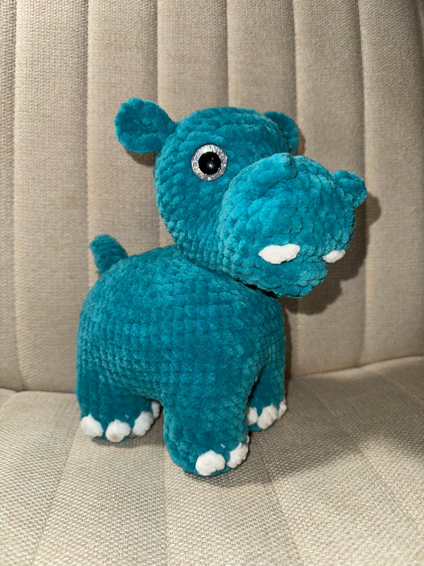 Standing Teal Hippo.