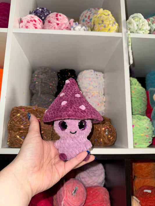 Violet wax cap mushroom plushie