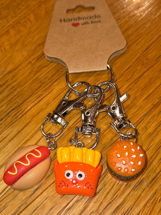 Fast Food Meal 2, Stitch Markers,  Set of 3