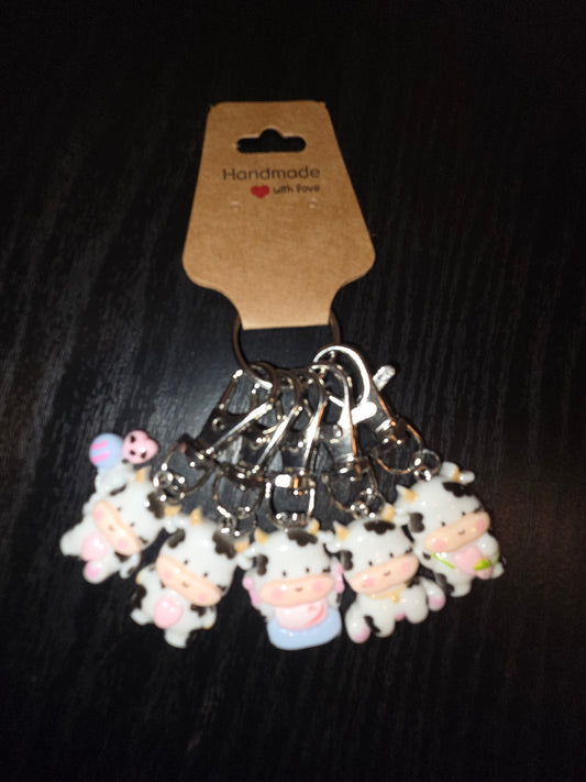 Cute Cow Stitch Markers Set of 5