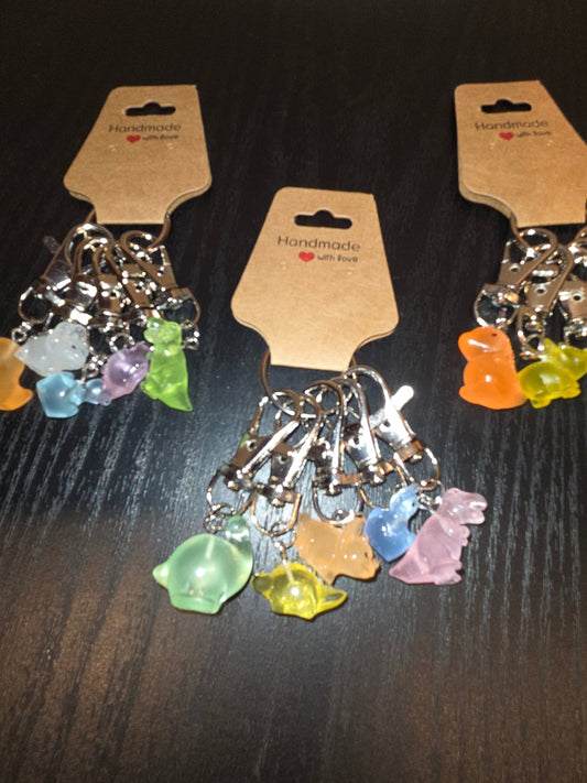 Dinosaur Stitch Markers Set of 5